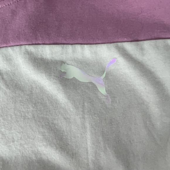 Puma Girls Active 2 piece set with leggings and tshirt Pink with Metallic Logo M - Picture 4 of 7